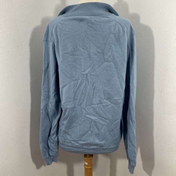 John W Nordstrom Sweater Mens Large Blue Cashmere Quarter Zip Pullover - Picture 4 of 10